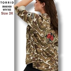 Torrid Embroidered Camo Jacket  BRAND NEW WITH TAGS